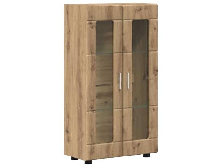 Buffet FLORIN 55,5 x 29 x 100 cm Eiche Handwerk Holzwerkstoffschrank, mattes Finish, eckige Form, für Zuhause und Büro, pflegeleicht