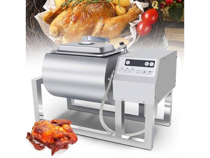 Fleisch-Tumbler-Marinator, 36lb/18l Vakuum-Tumbler-Mariniermaschine, Edelstahl-Vakuum-Pökelmaschine Für Hähnchensteak Und Schweinefleisch, Drei-Gang-Bidirektional-Rotation
