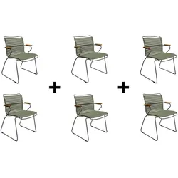 Sparset 6 tlg. Stuhl Click olivgrün
