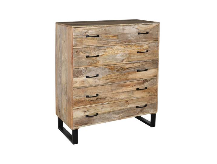 Commode 5 tiroirs Semarang chambre à coucher Manguier - Basika