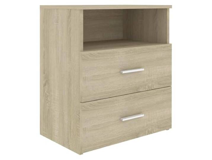 Tmriohed Nachttisch Sonoma-Eiche 50x32x60 cm Nachtkommode mit 2 Schubladen Kompakter Beistelltisch fürs Schlafzimmer mit 2 Schubladen und Ablage aus Holzwerkstoff für geordnete Aufbewahrung.