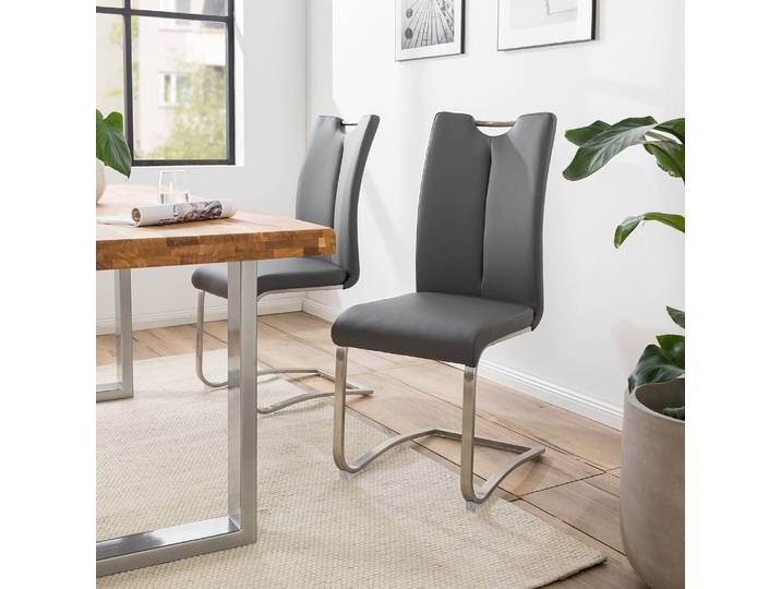 Freischwinger Ratos 2er-Set 45 x 102 x 58cm Grau/Grau