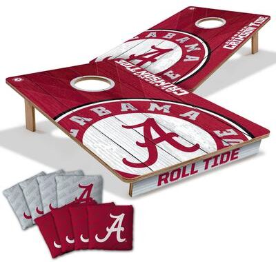Skip's Garage Alabama Crimson Tide NCAA Tailgate Cornhole Board Set