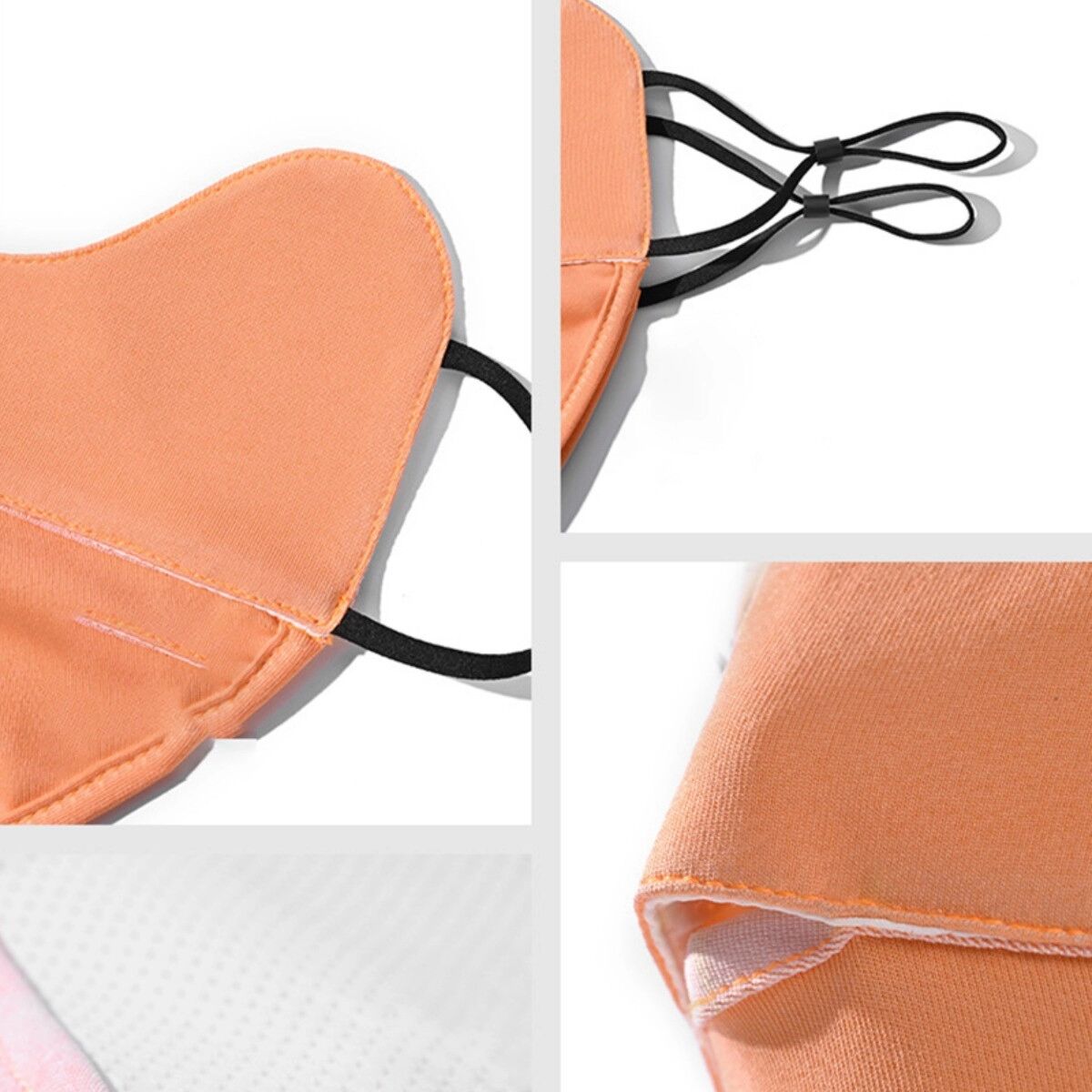 INF Fahrrad-Gesichtsmaske mit 5D-Soft-Bone-Stütze, 3D-Atmungsdesign und helmkompatiblem Sitz Orange