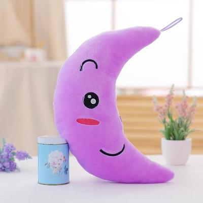 Snug & Styled Glow In The Dark Moon Plush Pillow Soft Light Up Stuffed Animal For Kids And Girls purple Moon