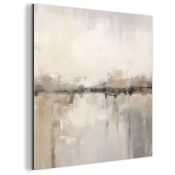 METALLBILD Moderne Kunst - Abstrakt - Beige 20x20 cm
