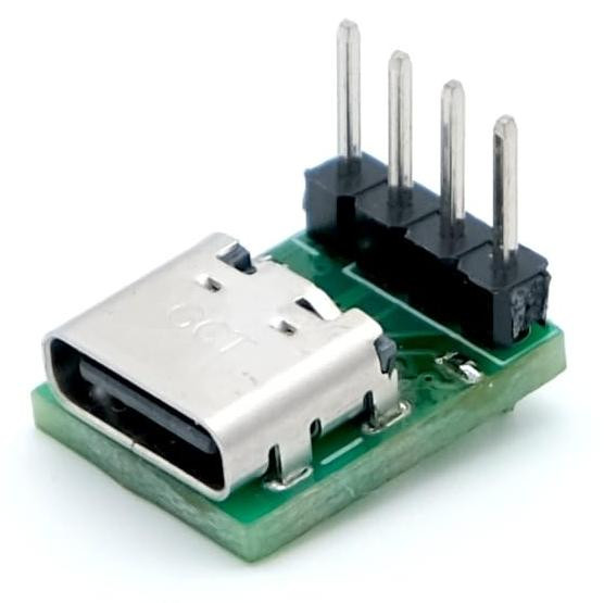 Dripio USB-C mini breakout board voor stroomvoorziening via breadboard