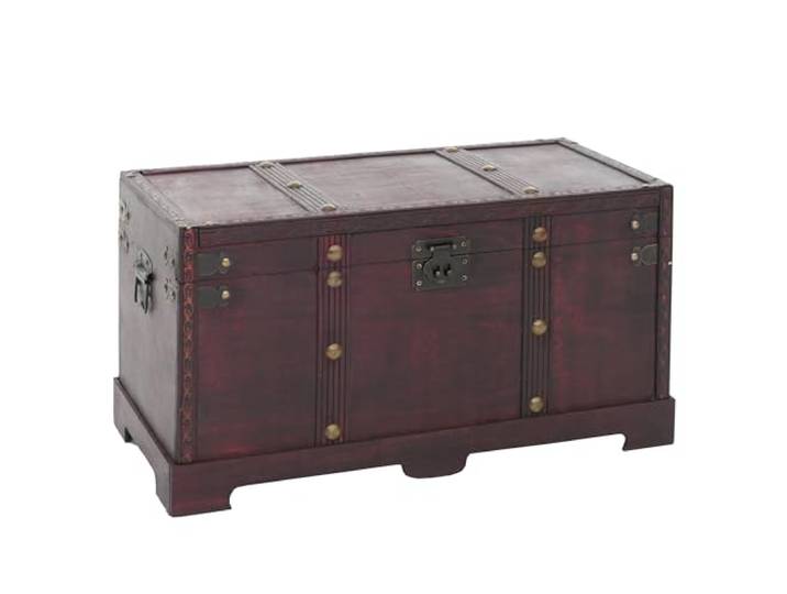 Mendler Coffre bois de décoration Valence aspect antiquité 30x57x29cm carré