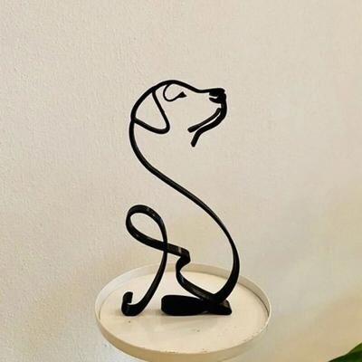 Inspire Essentials Modern Wrought Iron Dog Sculpture Home Decor 5