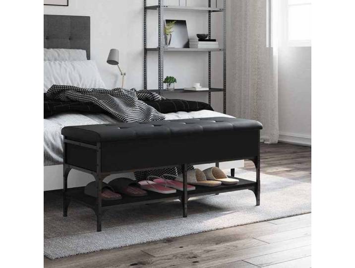 NEW Noir MEUBLE SIEGE - - Banc à chaussures noir 102x42x45 cm bois d'ingénierie - Banc coffre - Pour maison（1parcel）3065179