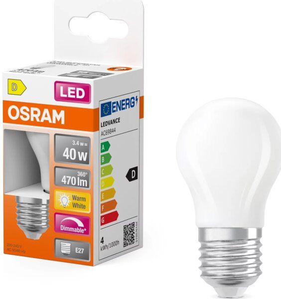 Osram Superstar Led Kronepære, E27, 3.4w, Dæmpbar