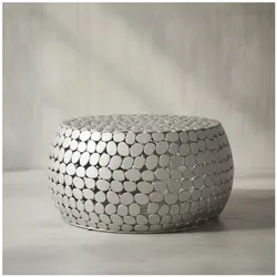KADIMA DESIGN Moderner Aluminium Couchtisch in Silber, Unikat handgefertigt, Stilvolles Design