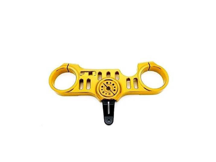 Obere Gabelbrücke， Für QJMOTOR SRK 921RR Teile Motorrad CNC Gabel Senkung Triple Tree Front End Obere Klemme Gabelführung Gabelbrücke，(1Set-Gold)