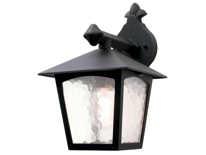 Elstead Lighting Aussenwandleuchte, Schwarz, Metall, Glas, 18.5x31x22.5 cm, RoHS, Lampen & Leuchten, Aussenbeleuchtung, Aussenleuchten