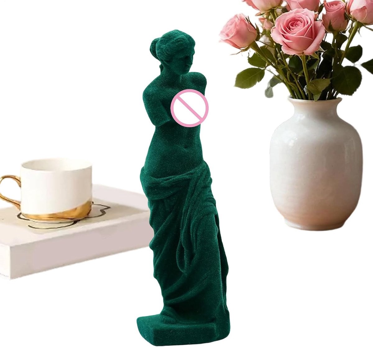 Moderne Groene Hars Decoratie Grieks Standbeeld Hoogte: 28 cm