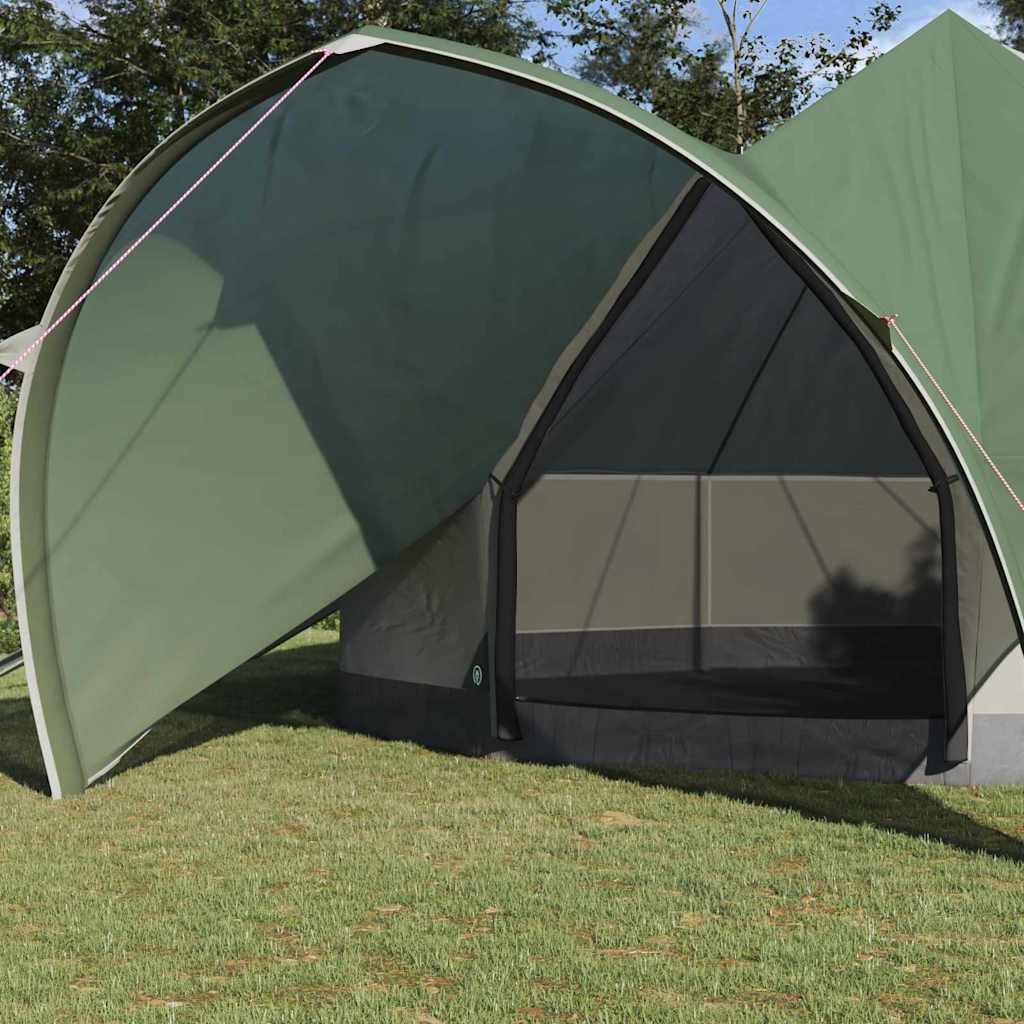 vidaXL Tente Teepee 7-Personnes 7 personne Vert et gris