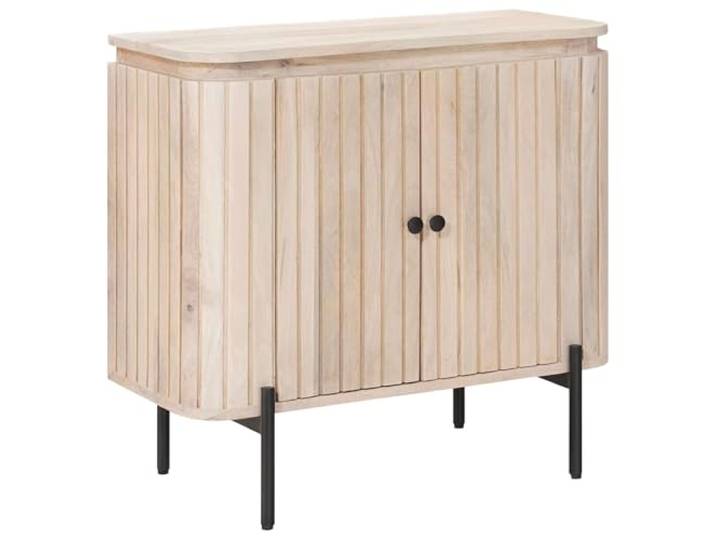 KTHLBRH Sideboard 70 x 30 x 65 cm Massivholz Mango 2 Türen Modernes Design, Wohnzimmermöbel, vielseitige Lagerung, Montage erforderlich