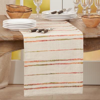 Saro Lifestyle Long Table Runner With Woven Line Design