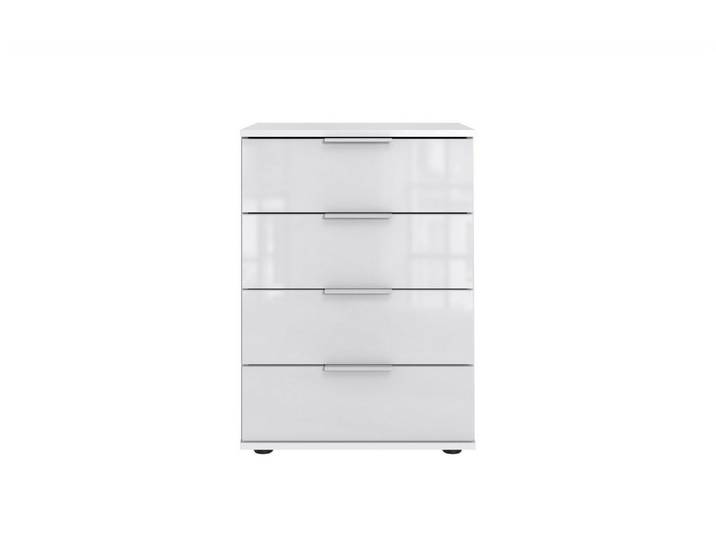 freiraum Nachtschrank Danzig in WEISS + GLAS WEISS - 52x74x38cm (BxHxT)