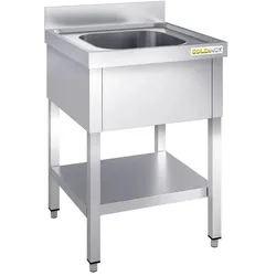 Edelstahl-Spüle 800x600mm mit 1 PREMIUM-Behälter - GOLDOLINDOX GOLDINOX