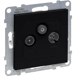 Legrand SEANO Durchgangsdose TV-R-SAT (Antennendose), SAT Zubehör, Schwarz