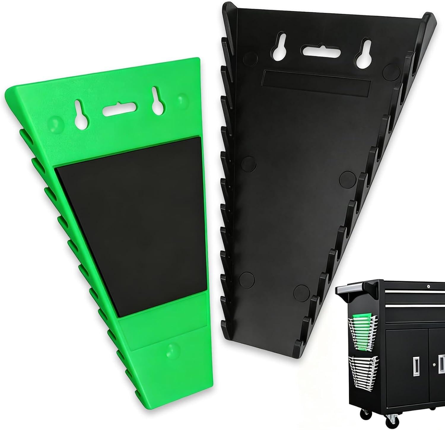 Set van 2 magnetische moersleutelorganizers met elk 12 sleuven