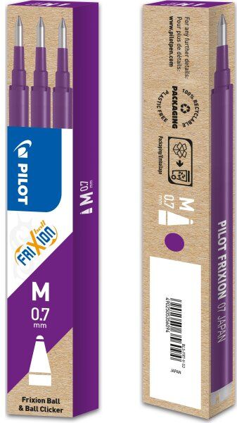 Pilot Frixion Refill   M   Violet   3 Stk.