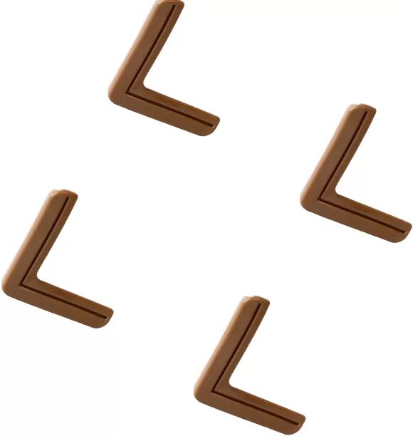 INF Protections d'angle de sécurité, protections de bord pour meubles (lot de 4) Marron