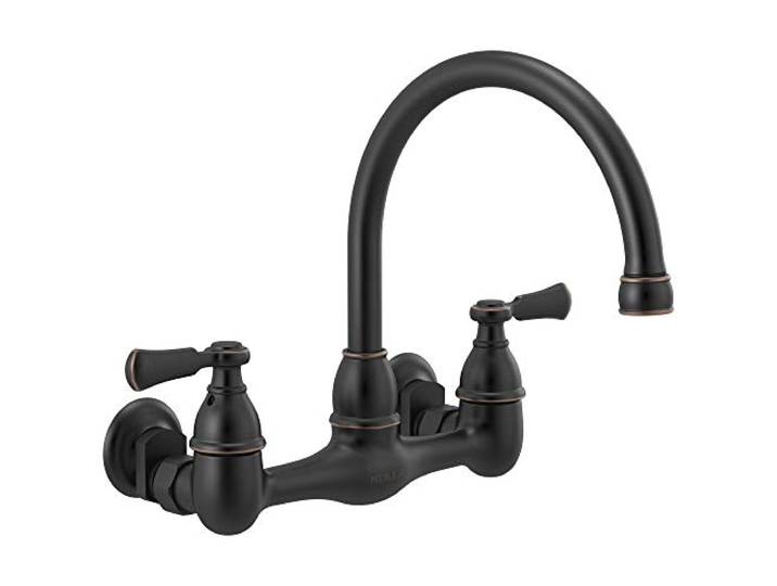 Peerless Elmhurst Zweigriff-Küchenarmatur Wandmontage, Bronze ölgerieben P2765LF-OB