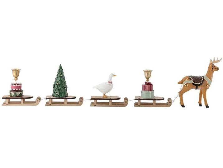 Bloomingville Kerstdecoratie Dasher met kaarshouders 87 cm