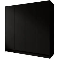 DREHTÜRENSCHRANK Gava mit vier, glatten Türen, Schwarz