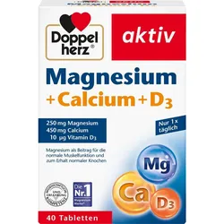 Doppelherz Magnesium + Calcium + D3 40 ST