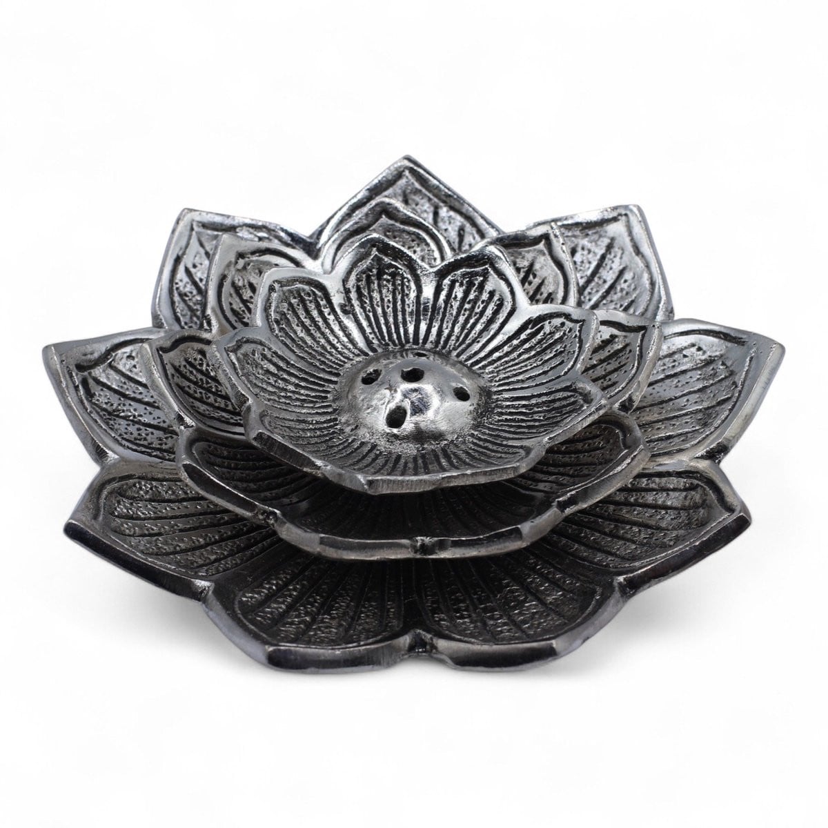Ancient Wisdom Decoratief beeld Lotusbloemen Wierookhouder Multicolor Aluminium Orgoniet