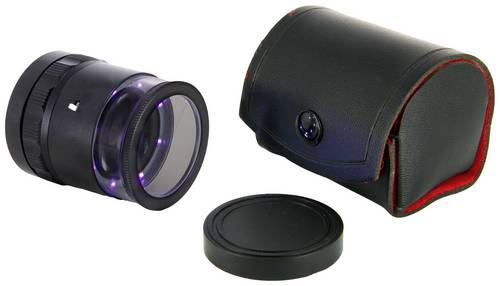 Ideal Tek LE.003UV.ITU 10X Lupe mit mm-Skala, 8 UV LED Handlupe mit LED-Beleuchtung Vergrößerungsfaktor: 10 x Linsengröße: (Ø)