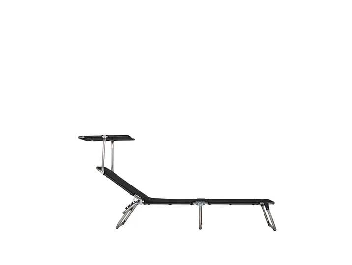 Fiam Chaise longue Amigo Top Toile textaline black-support en aluminium-auvent solaire