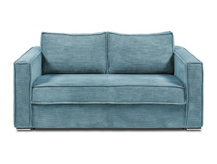Canapé convertible velours 3 places bleu turquoise