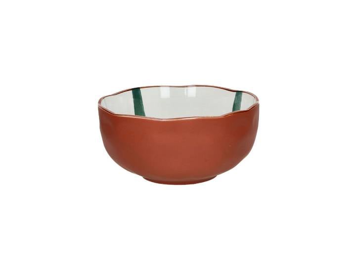 Grand bol en porcelaine vert, rond - Pomax, Mykonos - Ø20x10 cm