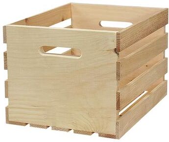 3 Stories Trading Company "16"" Large Unfinished Pine Pallet Style Full Crate with Handles, Fully Assembled"