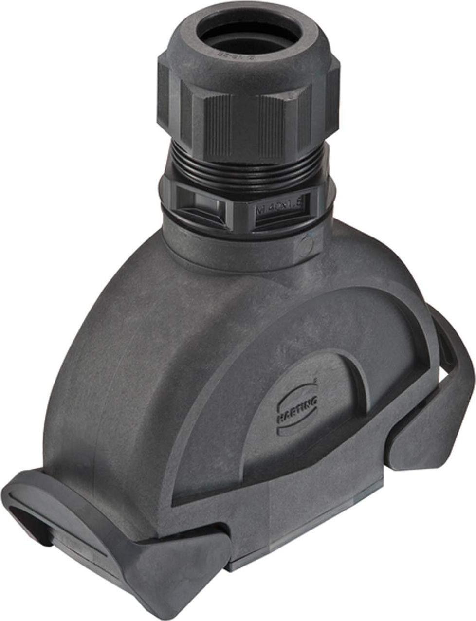 Harting Han ECO Mod. 24 koppelingsbehuizing met kabelinvoering en 1x M40 rechte kabeluitgang met 2 dwarsbalken