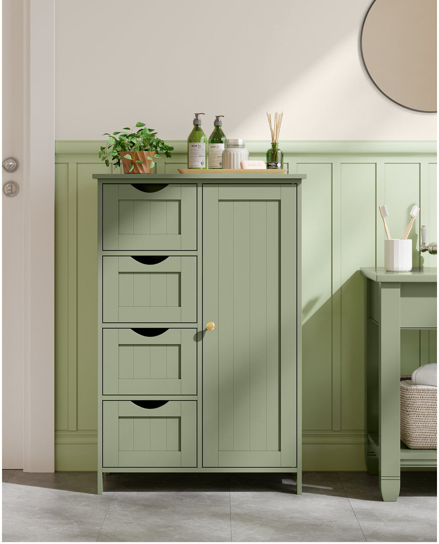 Lark Manor Merrill Freestanding Bathroom Cabinet Laurel Green 82cm H X 55cm W X 30cm D