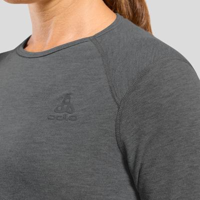Funktionsshirt ODLO "Odlo ACTIVE WARM", Damen, Gr. XXL, grau (odlo steel grau melange), 100% Polyester, Shirts Funktionsshirt