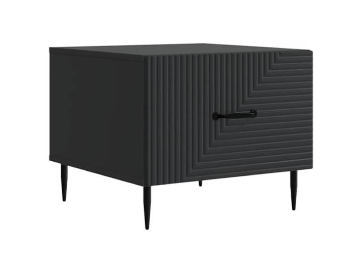 KKgypkn Couchtisch Mit Schubladen Schwarz 49x50x40 cm Holzwerkstoff Konische Beine, Stangengriffe, Geräumiger Stauraum, Leichte Reinigung, Rechteckig