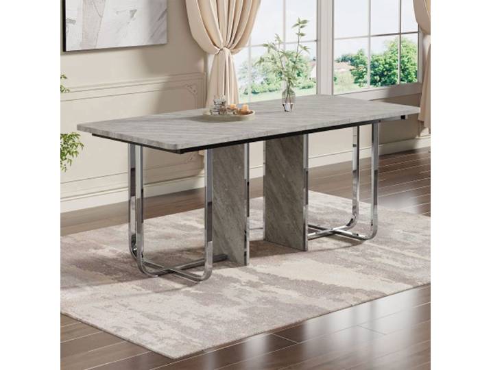 Table à manger l180 * b80 * h75cm table à manger moderne table à manger robuste pieds en métal grande table à manger table à