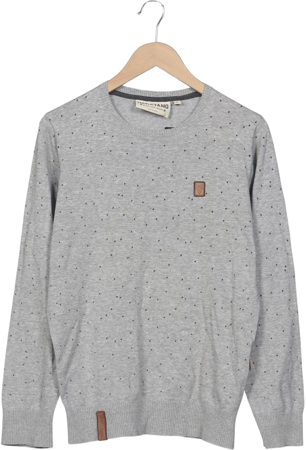 Naketano Herren Pullover, Grau, Gr. L, Baumwolle - Second Hand