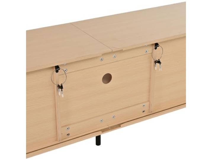 Fernsehtisch 175x40x55cm MDF Rollo-Tür Schublade MDF, Walnussoptik, 175x40x55cm, max. 50kg, Rollo-Tür, Schublade, Kabeldurchlass, Montage erforderlich