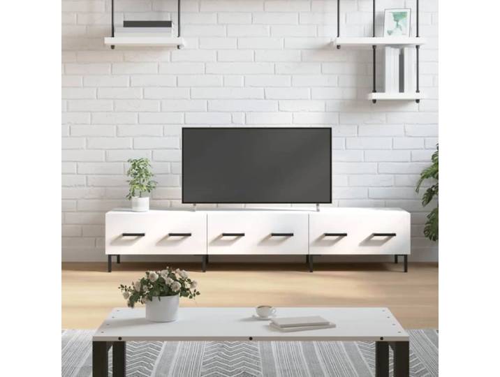 Meuble TV - GKK - blanc 150x36x30 cm bois d'ingénierie - Contemporain