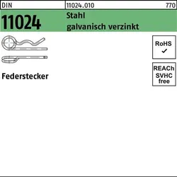 Federstecker DIN 11024 4/14,1-20 Stahl galv.verz. 100 Stück
