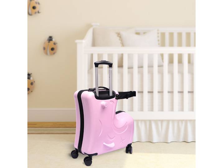 Valise à Roulettes Étanche pour Enfant, Rose/Bleu, 20 Pouces