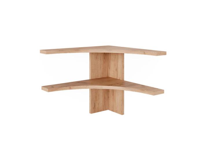 Vicco Eckregal Roman Sandeiche 43.5 x 37 cm, Sandfarben, 2 Fächer, Formgebogen, 43.5x37x43.5 cm, Wohnzimmer, Regale, Bücherregale