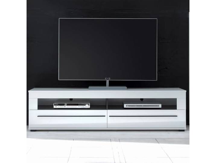 Lomadox TV-Lowboard in weiß Hochglanz mit 2 Schubkästen modernes Design BxHxT: 180x47x42cm